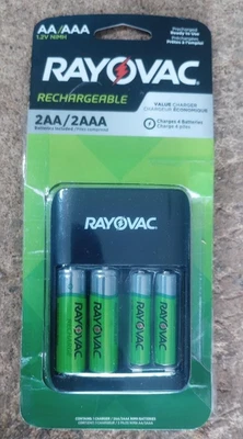 NEW (Other) Rayovac Rechargeable Battery Charger w/ 2AA /2AAA Batteries FreeShip - Изображение 1 из 4