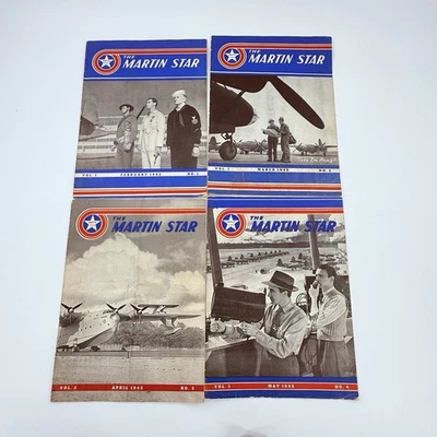 V1-V4 - First Issue Lot Of 4 Martin Star Aircraft Magazine 1942 Foto 1 de 4