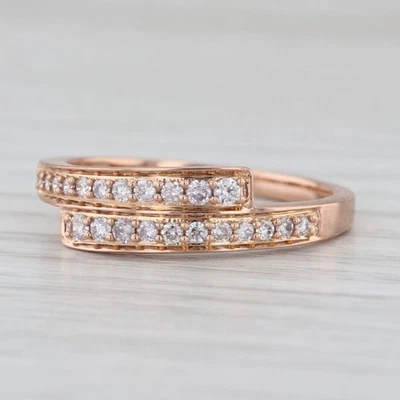 0.16ctw Diamond Bypass Ring 18k Rose Gold Size 7.25 Stackable - Image 1 of 4
