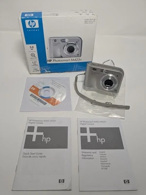 Câmera Digital HP Photosmart M425v 5.0 MP Com Caixa e Papelada Testada Funcionando Rara - Imagem 1 de 4