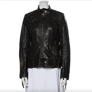 RED VALENTINO Leather Jacket Biker Black Sz M US 6 - Picture 1 of 17