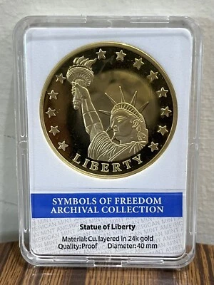 SYMBOLS OF FREEDOM ARCHIVAL COLLECTION STATUE OF LIBERTY COIN 24k Gold Plated - Image 1 of 2
