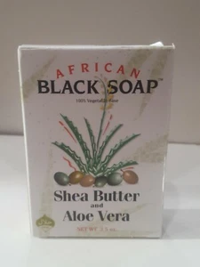 ORIGINAL Madina African BLACK SOAP SHEA BUTTER and ALOE VERA Bran/Oat/Palm Oil - Picture 1 of 2