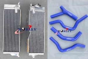 Aluminium Radiator+Blue Hose for 85-88 Honda CR500R CR 500 R 1985-1988 1986 1987 - Picture 1 of 11