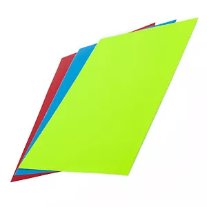 Vinilo de transferencia de calor permanente A4 de 3 hojas amarillo neón, azul claro, rojo - Imagen 1 de 2