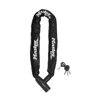 Master Lock Bicycle Cycle Bike Chain Key Lock Black - 8 MM X 90 CM - Image 1 of 4
