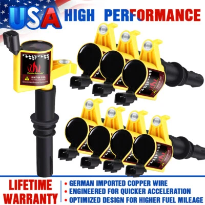 Bobina de encendido 2004 2005 2006 2007 2008 paquete de 8 para Ford F-150 4,6/5,4 L V8 Triton Foto 1 de 4