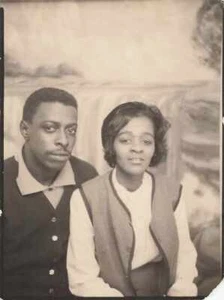 1940s/50s Studio Photo African American Couple Handsome Man Pretty Woman Black - Picture 1 of 2