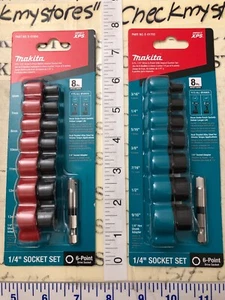 new Makita Impact Xps 1/4” Socket Set Metric+Sae 6 Point Drive Total 16 Pc. - Picture 1 of 12