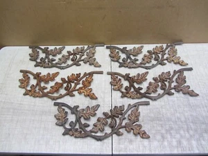 (5) FALL OAK ACORN LEAF WALL DECOR CAST IRON App 20" x 8" ART PANEL 5-6lbs HEAVY - Picture 1 of 7