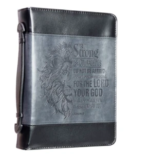 Bible Organizer Cover Leather Zipper Large Book Protection Case God Faith Christ - Imagen 1 de 8