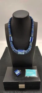 Eichelhäher König 925 Silber KLOBIGE Lapislazuli Halskette & irisierende Mosaik Abstandshalter Neu mit Etikett - Bild 1 von 8