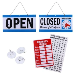 Open Signs for Business, Bundle of Office Hours Sign Will Return Clock with S... - Picture 1 of 7