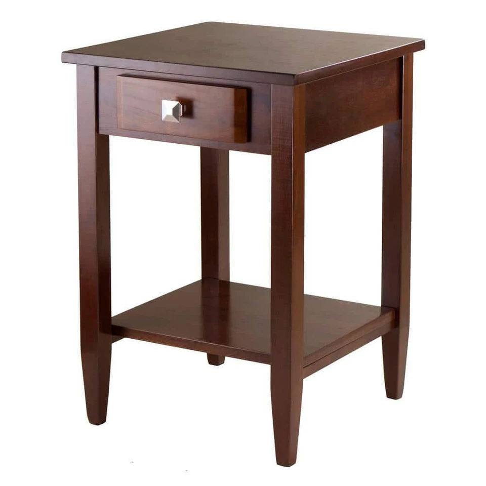 Winsome Trading 94118 Richmond End Table Tapered Leg - Antique Walnut