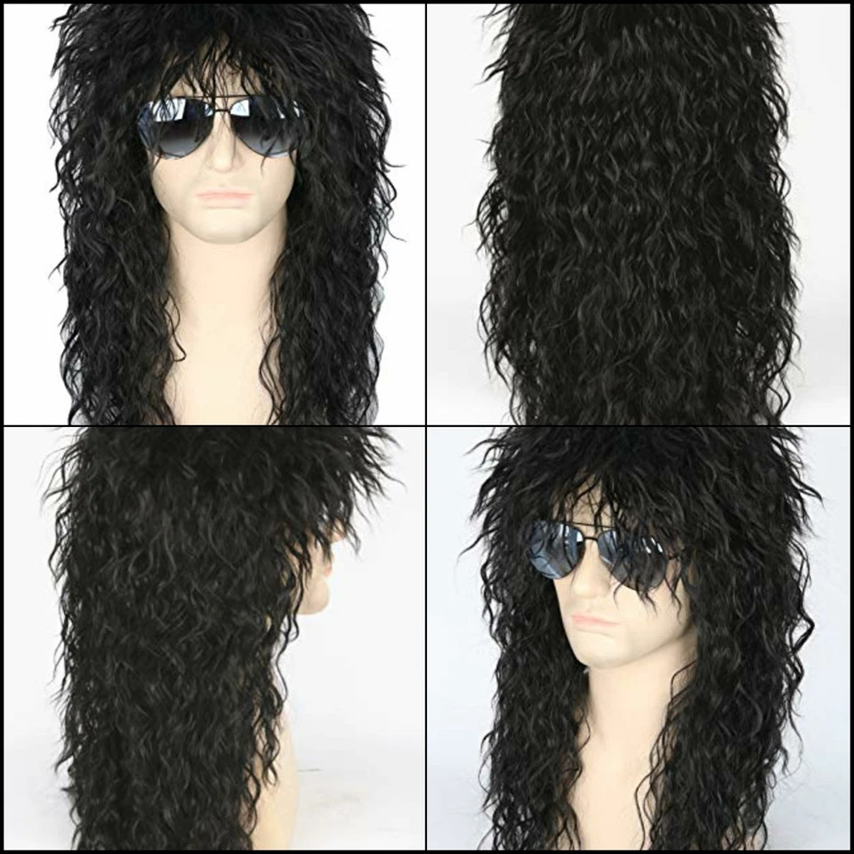 70s Wigs 80s Halloween Costumes Rocking Dude Punk Metal Rocker Disco Mullet