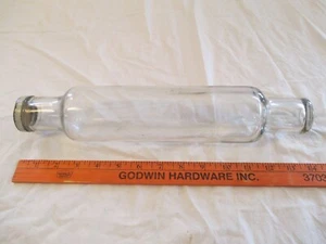 Vintage Glass Rolling Pin Roll-Rite Clear Good Housekeeping W/Metal Cap #3193 - Picture 1 of 14