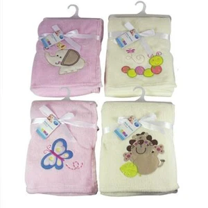 First Steps Supersoft Fleece Baby Blanket Pink and Cream 75x100cm Crib Pram Cot - Picture 1 of 3