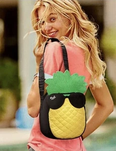 Victorias Secret PINK Pineapple Mini Cooler Summer Beach Tote Lunch Bag - Picture 1 of 6