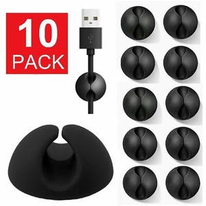 10-Pack Cable Clip Grip Desk Wall Organizer Desktop Wire Cord USB Holder