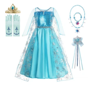 Elsa Costume, Party Dress Up, Kids Birthday Clothing, Elsa Princess Dress - Picture 1 of 22