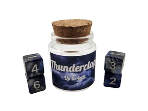 Thunderclap dice set, dnd, TTRPG, blue and gray D6 dice. - Picture 1 of 3