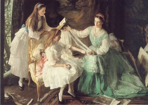 Handgefertigtes Ölgemälde Repro George Harcourt - Ein verworrenes Knäuel - Bild 1 von 1