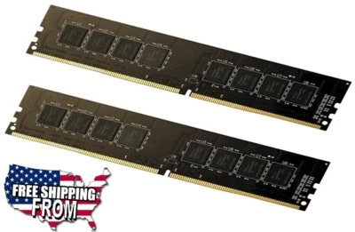 32GB Kit 2x 16GB DDR4 2400MHz PC4-19200 288 pin DESKTOP Memory Non ECC 2400 RAM - Image 1 of 2