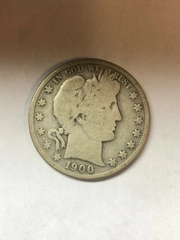 USA 1900-S BARBER HALF DOLLAR 50 CENT SILVER COIN  SEE THE PICTURES Cover