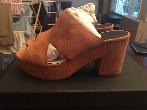 Sandali Rebecca Minkoff Jordan scamosciati colore cammello taglia 7 5 M nuovi con scatola #3