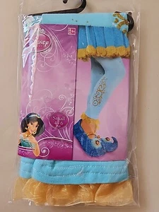 Disney Princess Jasmine Footless Tights Child Size Small 4-6 Blue Gold Dress Up - Picture 1 of 4
