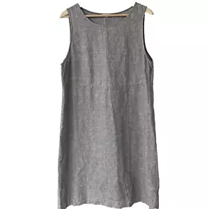 Garnet Hill Linen Dress Size 16 Sleeveless Shift Sleeveless Coastal Beachy - Picture 1 of 6