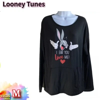 Nuevo con etiquetas Pijama Looney Tunes Para Mujer M Bugs Bunny Heart EXCELENTE Foto 1 de 4