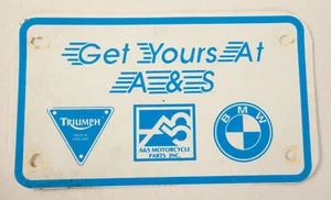 A&S BMW Triumph Dealership License Plate Ad (B5A/JSF6) Get Yours At Motorcycle - Picture 1 of 4