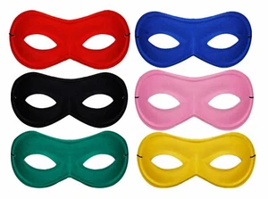 Super Hero Mask Masks One Size Adult Child on Elastic Fancy Dress Red Black etc - Picture 1 of 7