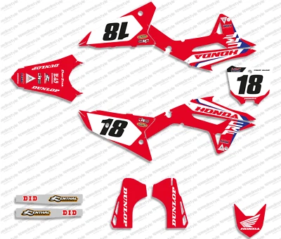 Fits: 2017 - 2018 HONDA CRF 450 RX GRAPHICS KIT CRF450RX 450 RX Race Team DECALS - Image 1 of 4