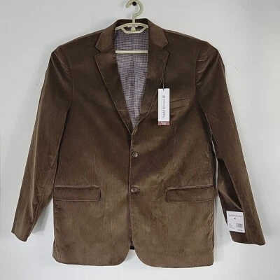 Mens Saddlebred Brown Heritage Corduroy 2 Button Blazer Sport Coat Size 44L New - Image 1 of 4