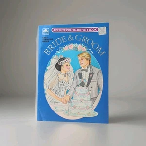 Vintage Bride And Groom Coloring Book A Golden Book 1988 Clean Pages - Imagen 1 de 6
