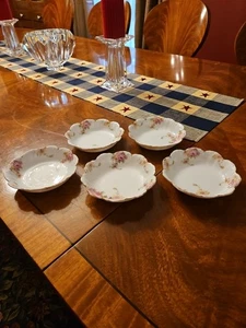 Antique R & C Malmaison Rosenthal Bavaria Rose Gold Trim Dessert Bowls Set Of 5 - Picture 1 of 9