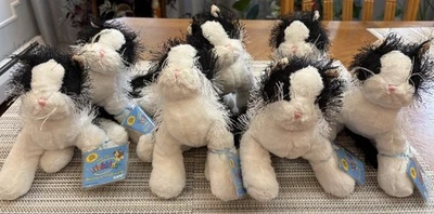 1- GANZ WEBKINZ BLACK & WHITE CAT STUFFED PLUSH IS No. HM016 WITH CODE’S NOS - Image 1 of 4