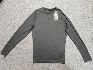Under Armour Shirt Mens Large Gray HeatGear Compression Long Sleeve Base Layer - Picture 1 of 10