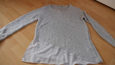 " Canda " Premium Lagenlook Pullover grau silber Gr.XS - Bild 1 von 2