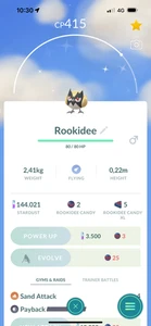 Pokemon Shiny Rookidee - Trade 1 million stardust - Picture 1 of 1