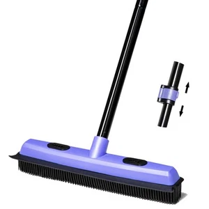 Carpet Squeegee Pet Hair Remover, Rubber Broom with Telescoping 60.2 Inches L... - Picture 1 of 6