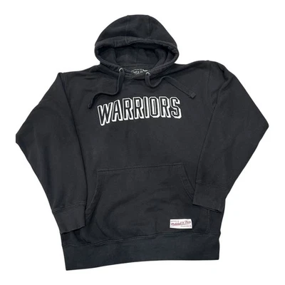 Mitchell And Ness Golden State Warriors Hoodie Block Spellout Black Sz Medium - Image 1 of 4