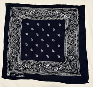 Vintage Color Fast Bandana Paris Accessoires Blau Paisley RN13960 Made In USA - Bild 1 von 5