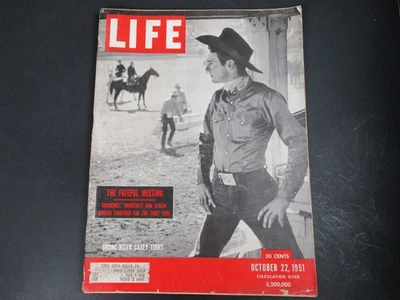 Life Magazine October 22, 1951 Bronc Rodeo Rider Casey Tibbs Full Issue VTG Foto 1 de 4