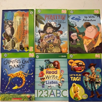 Leap Frog TAG Reading System 6 Books - Disney up, giraffes can’t dance - Image 1 of 4