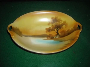 Vintage Noritake tree in the meadow 9 1/4" oval serving bowl red M tag pre own - Picture 1 of 7