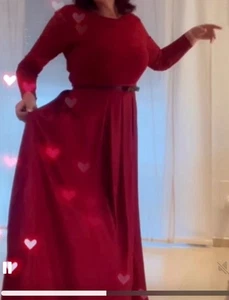Hochwertige Kleid von Peek & Cloppenburg gr.38/40, Weinrot/Langarm /Schlitz - Bild 1 von 10