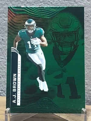 A.J. Brown Green Emerald Holo Foil Parallel Card 2022 Illusions #81 Eagles - Image 1 of 2